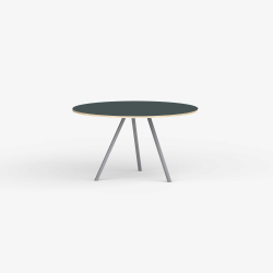 Domusnord Line View Linoleum rundt konferencebord og mdebord krydsfinr 120 cm i 14 farver