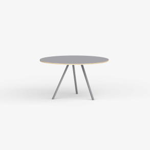 Domusnord Line View Linoleum rundt konferencebord og mdebord krydsfinr 120 cm i 14 farver