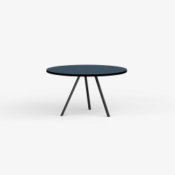 Domusnord Line View Linoleums rundt Spisebord sort kant 110 cm i 19 farver