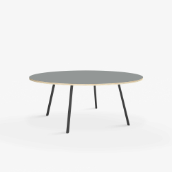 Domusnord Line View Linoleums stort rundt Spisebord krydsfinr 130 cm i 19 farver