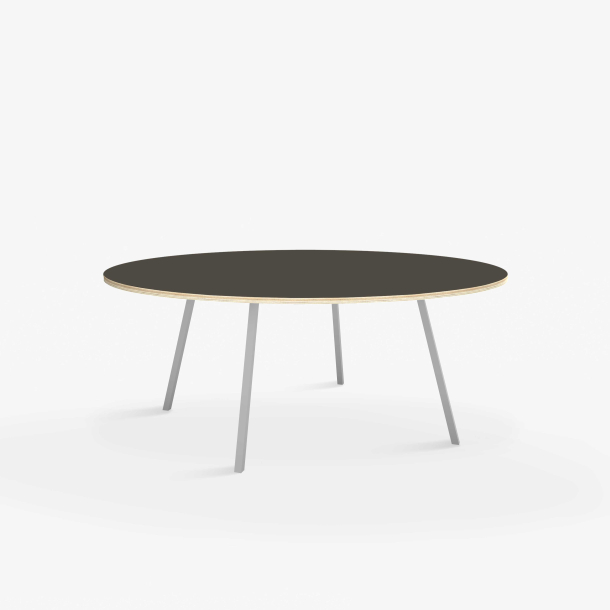 Domusnord Line View Linoleums stort rundt konferencebord og mdebord krydsfinr 130 cm i 14 farver