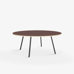 Domusnord Line View Linoleums stort rundt Spisebord krydsfinr 130 cm i 19 farver