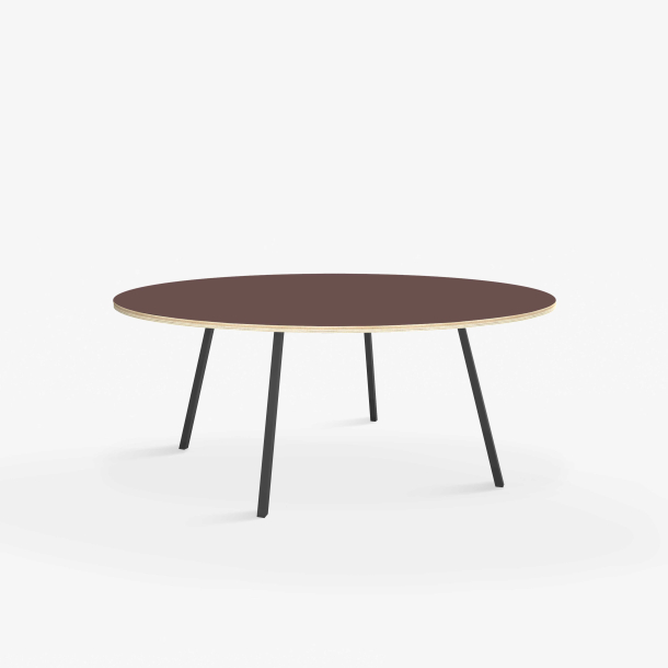 Domusnord Line View Linoleums stort rundt Spisebord krydsfinr 130 cm i 19 farver