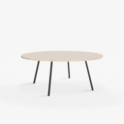 Domusnord Line View Linoleums stort rundt Spisebord krydsfinr 130 cm i 19 farver