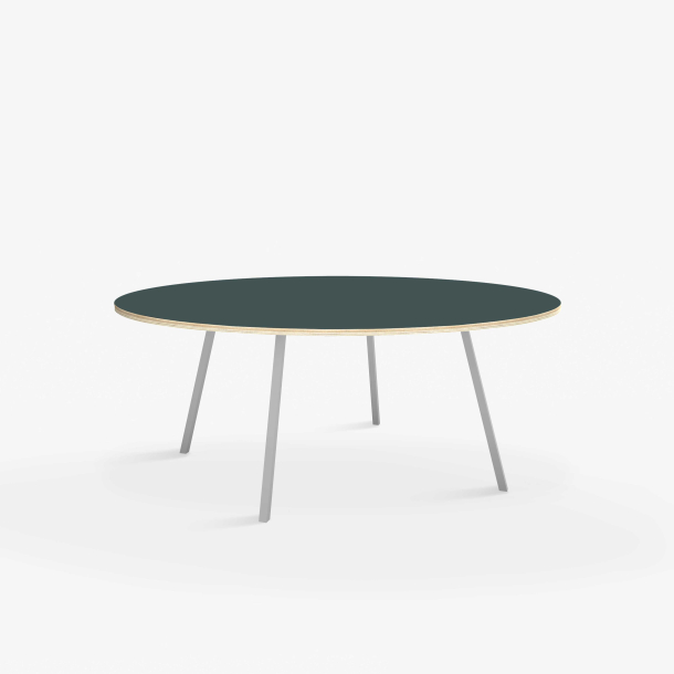 Domusnord Line View Linoleums stort rundt konferencebord og mdebord krydsfinr 130 cm i 14 farver