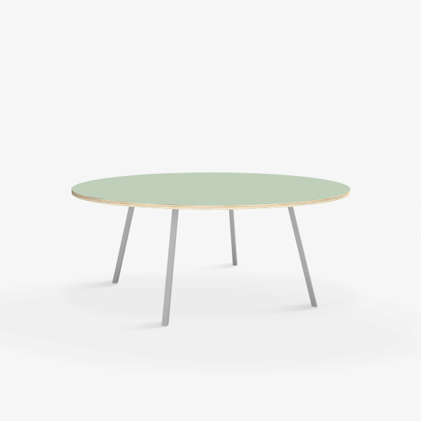 Domusnord Line View Linoleums stort rundt Spisebord krydsfinr 130 cm i 19 farver