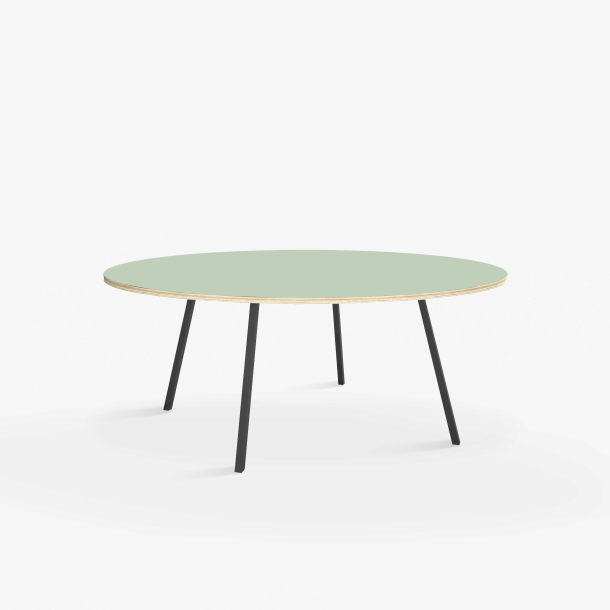 Domusnord Line View Linoleums stort rundt Spisebord krydsfinr 130 cm i 19 farver