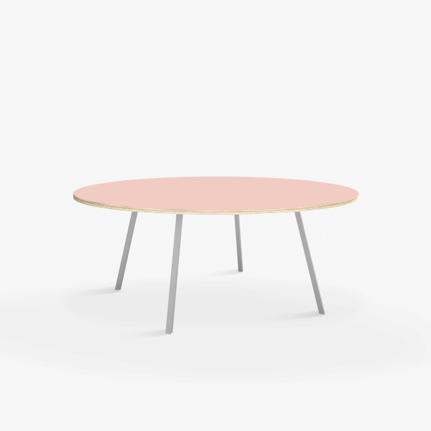 Domusnord Line View Linoleums stort rundt konferencebord og mdebord krydsfinr 130 cm i 14 farver