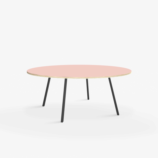 Domusnord Line View Linoleums stort rundt konferencebord og mdebord krydsfinr 130 cm i 14 farver