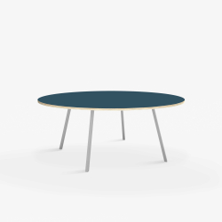 Domusnord Line View Linoleums stort rundt Spisebord krydsfinr 130 cm i 19 farver