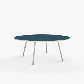 Domusnord Line View Linoleums stort rundt Spisebord krydsfinr 130 cm i 19 farver