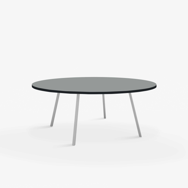 Domusnord Line View Linoleums stort rundt Spisebord sort kant 130 cm i 19 farver