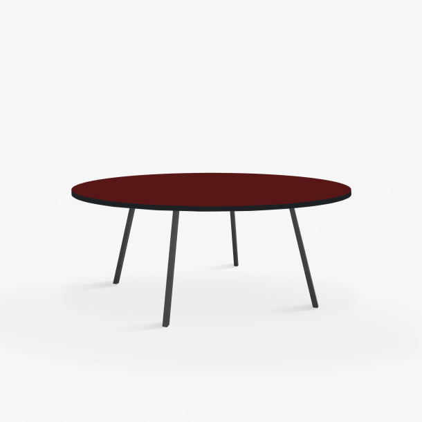 Domusnord Line View Linoleums stort rundt Spisebord sort kant 130 cm i 19 farver