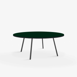 Domusnord Line View Linoleums stort rundt Spisebord sort kant 130 cm i 19 farver