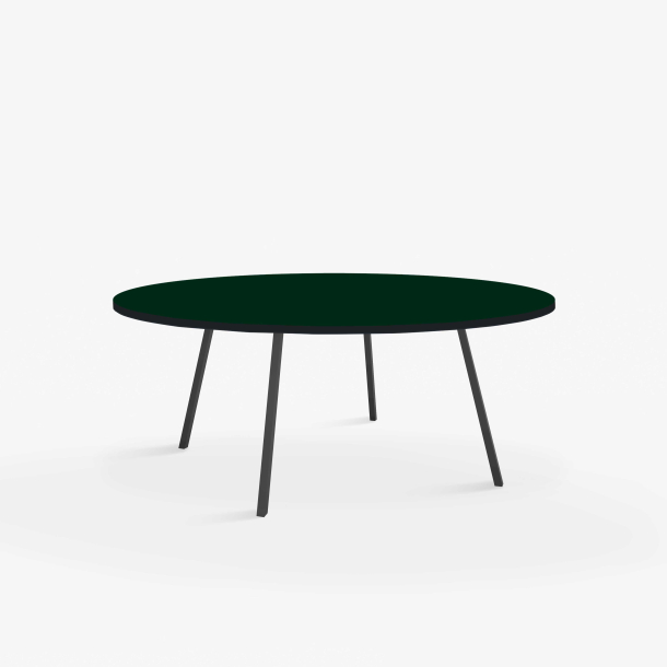 Domusnord Line View Linoleums stort rundt Spisebord sort kant 130 cm i 19 farver