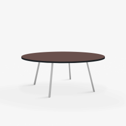 Domusnord Line View Linoleums stort rundt Spisebord sort kant 130 cm i 19 farver