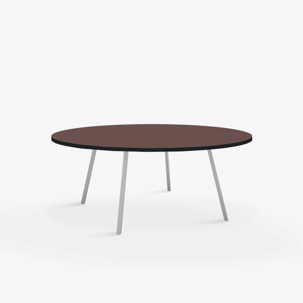 Domusnord Line View Linoleums stort rundt Spisebord sort kant 130 cm i 19 farver