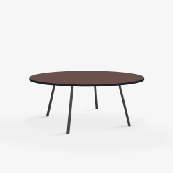 Domusnord Line View Linoleums stort rundt Spisebord sort kant 130 cm i 19 farver