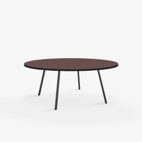 Domusnord Line View Linoleums stort rundt Spisebord sort kant 130 cm i 19 farver