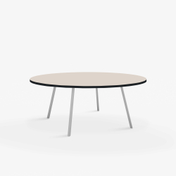 Domusnord Line View Linoleums stort rundt Spisebord sort kant 130 cm i 19 farver