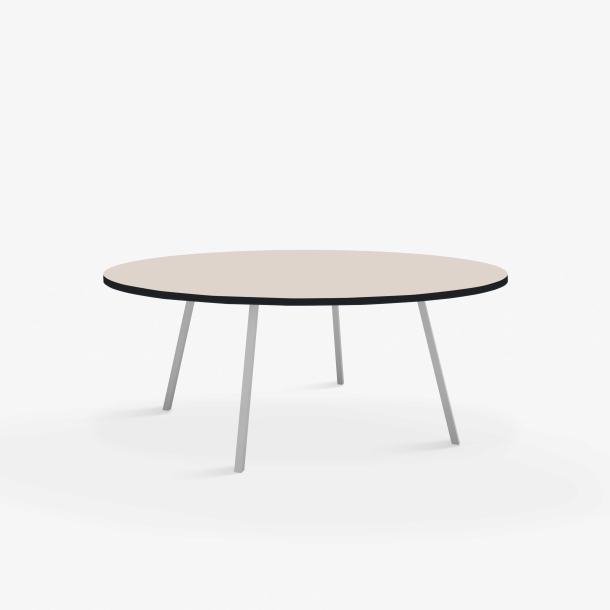 Domusnord Line View Linoleums stort rundt Spisebord sort kant 130 cm i 19 farver