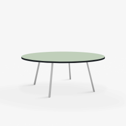 Domusnord Line View Linoleums stort rundt Spisebord sort kant 130 cm i 19 farver