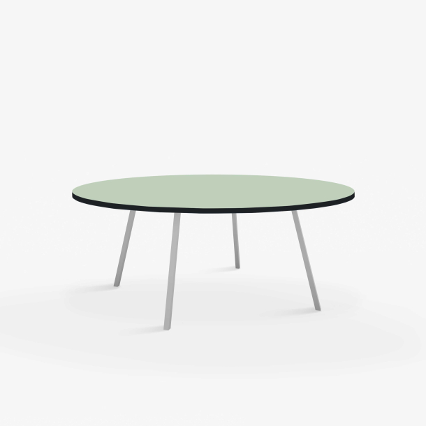 Domusnord Line View Linoleums stort rundt Spisebord sort kant 130 cm i 19 farver