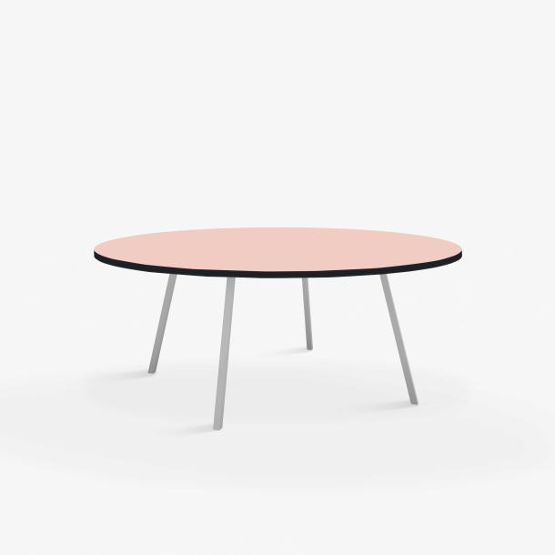 Domusnord Line View Linoleums stort rundt konferencebord og mdebord sort kant 130 cm i 14 farver