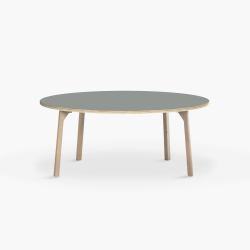 Domusnord Studio round Linoleum's Dining Table in plywood 130 cm in 19 colors