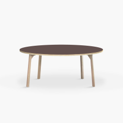 Domusnord Studio round Linoleum's Dining Table in plywood 130 cm in 19 colors