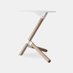 TRE enkelt design sofabord - asketr hvid stlbordplade