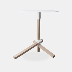 TRE enkelt design sofabord - asketr hvid stlbordplade