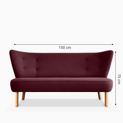 Domusnord Take a Break grote 2-zits lounge bank  Dark Heather  Bordeauxrood