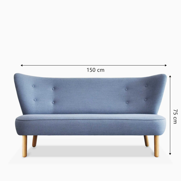 Domusnord Take a Break grote 2-zits lounge bank  Poederblauw  Blauwgrijs