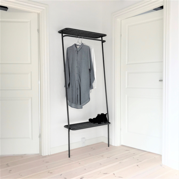 Wall Hanger wardrobe rack with 2 shelves  Grey