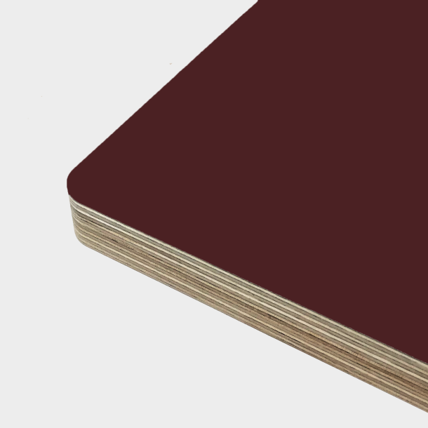 Domusnord Linoleum Table Top Plywood - Burgundy Red all measures