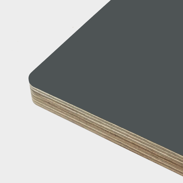 Domusnord Linoleum Table Top Plywood - Pewter Dark Grey all measures