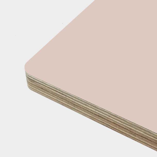 Domusnord Linoleum Table Top Plywood - Powder Pink all measures