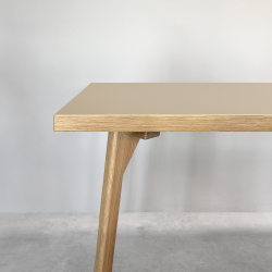 Domusnord Room Linoleum Bureau van Eikenhout 120 x 60 cm - Macadamia / Warm Beige