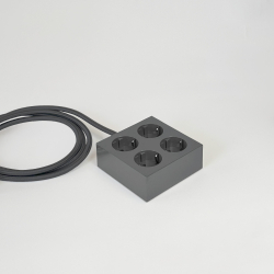 Domusnord Connector design stekkerdoos  Granite Grey / grijs