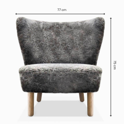 Domusnord Take a Break Lounge Chair Skin Fauteuil � Lamsvacht � Anthracite Grey � Grijs