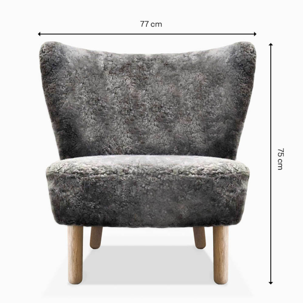 Domusnord Take a Break Lounge Chair Skin Fauteuil � Lamsvacht � Anthracite Grey � Grijs