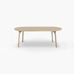 Domusnord Room ovale eettafel van eikenhout met linoleum 180 x 110 cm - Macadamia / Warm Beige