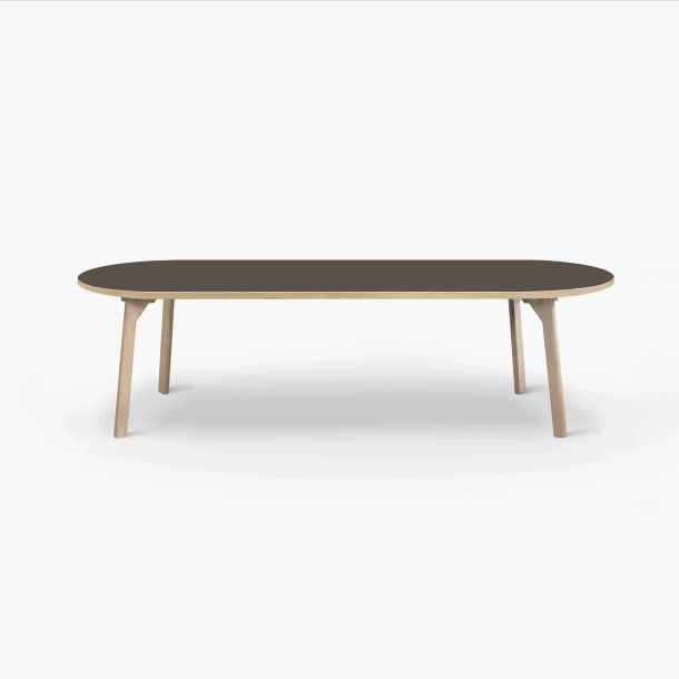 Domusnord Room ovale eettafel van eikenhout met linoleum 240 x 110 cm - Mauve / Bruin