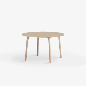 Domusnord Room ronde eettafel van eikenhout met linoleum �90 cm - Macadamia / Warm Beige