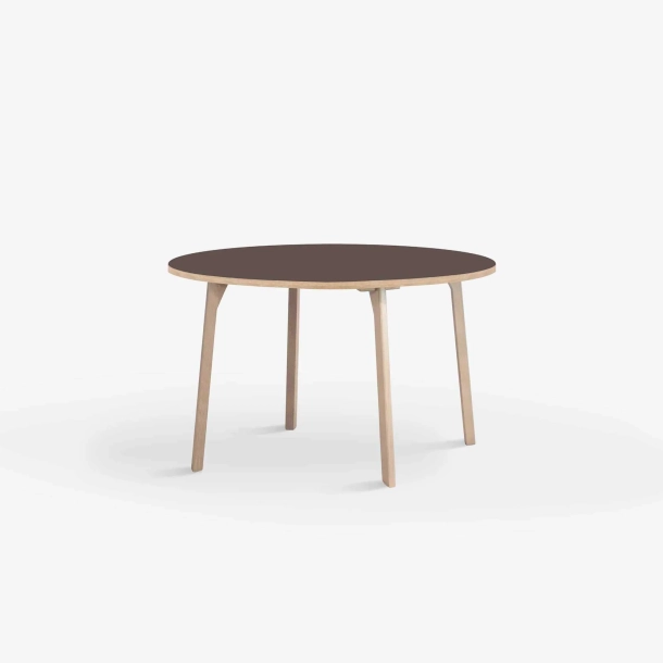 Domusnord Room ronde eettafel van eikenhout met linoleum �90 cm - Mauve / Bruin