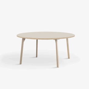 Domusnord Room ronde eettafel van eikenhout met linoleum �120 cm - Mushroom / Beige