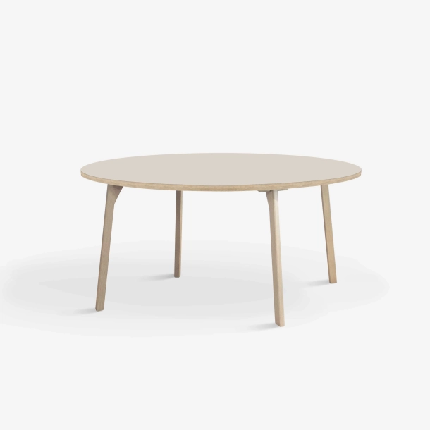 Domusnord Room ronde eettafel van eikenhout met linoleum �120 cm - Mushroom / Beige