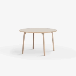 Domusnord Room ronde eettafel van eikenhout met linoleum �90 cm - Mushroom / Beige