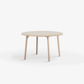Domusnord Room ronde eettafel van eikenhout met linoleum �90 cm - Mushroom / Beige